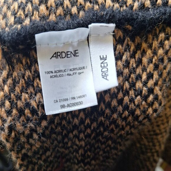 Ardene Scarf Inifinity Plaid Fall Warm Wrap Black Tan - Picture 4 of 7